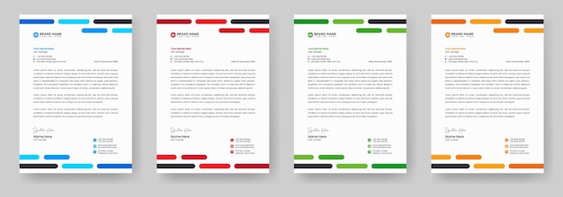 Corporate business colourful letterheads design template