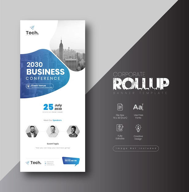 Corporate Business Conference dl flyer or business webinar rack card flyer template