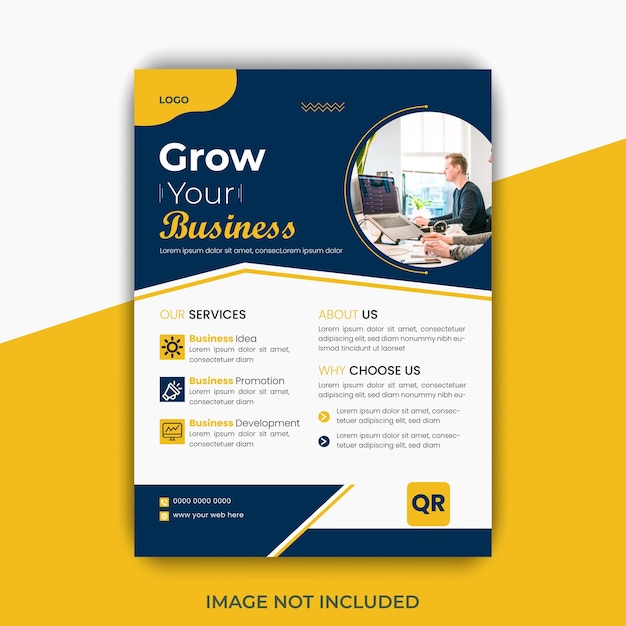 Corporate business cover and back page a4 flyer design template for print