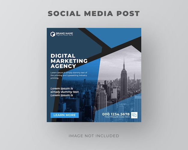 Corporate business creative geometric square flyer social media web banner design