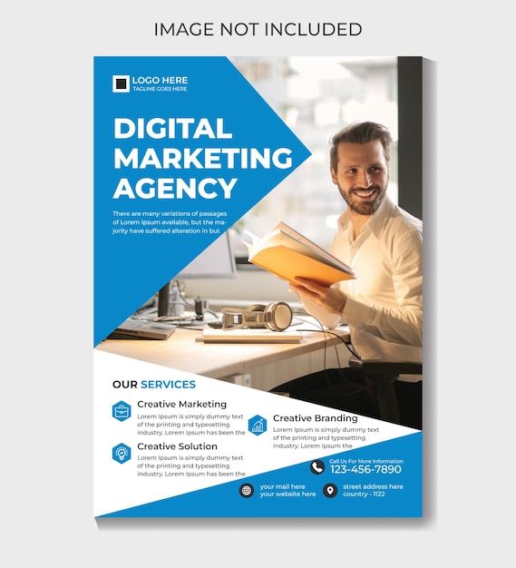 Corporate business digital marketing agency flyer design template