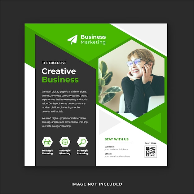 Corporate business digital marketing social media post and web banner