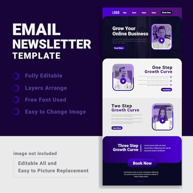 Vector corporate business email newsletter marketing template design