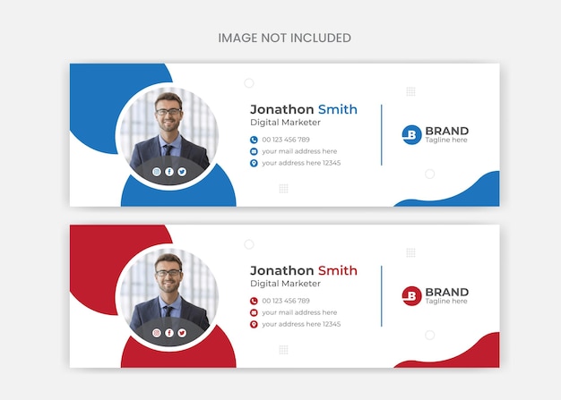 Corporate business email signature design or web banner design vector template