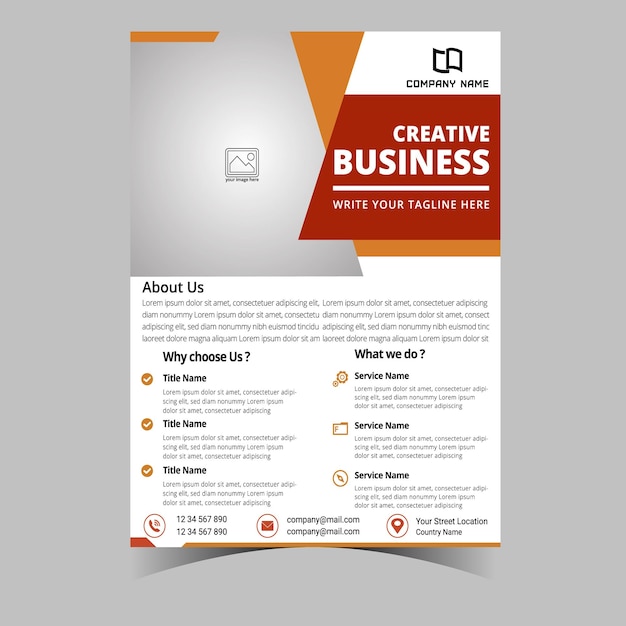 Corporate business flyer design and brochure cover page template