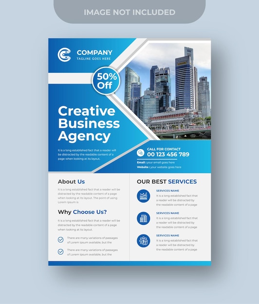 Corporate business flyer design digital marketing agency premium vector