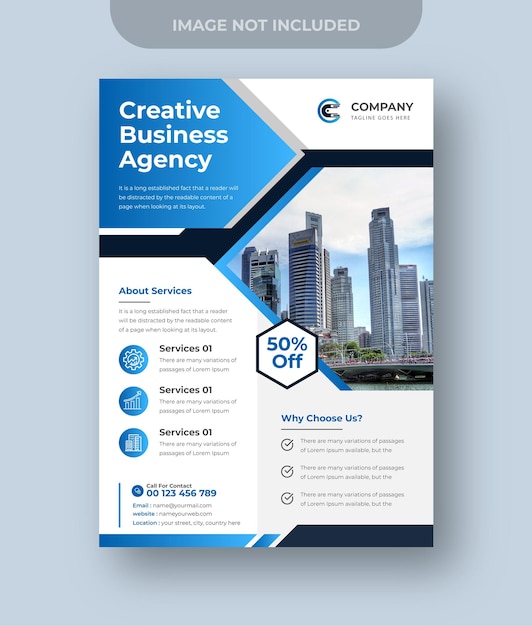 Corporate business flyer design digital marketing agency premium vector