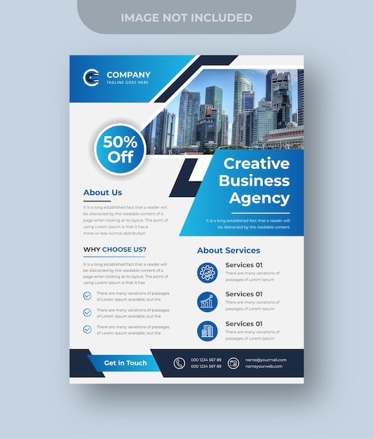 Corporate business flyer design digital marketing agency premium vector