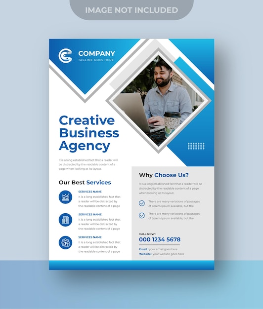 Corporate business flyer design digital marketing agency premium vector