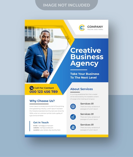 Corporate business flyer design digital marketing agency premium vector