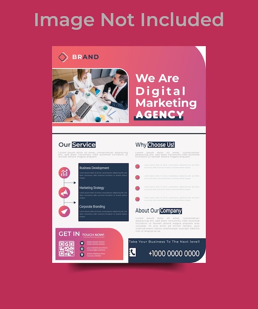 Corporate business flyer design or leaflet design and digital marketing agency post design template