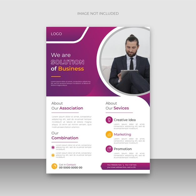 Corporate business flyer design template or brochure cover