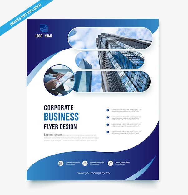 Corporate business flyer design template.