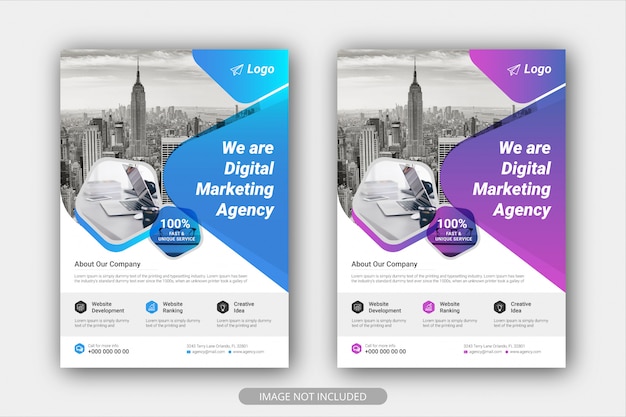 Corporate Business Flyer poster template with gradient color.Brochure cover design layout background