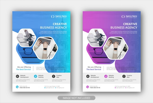 Corporate Business Flyer poster template with gradient color.Brochure cover design layout background