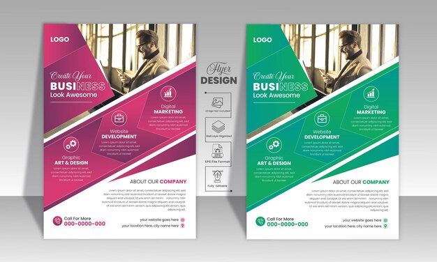 Vector corporate business flyer template design set brochure design modern layout amp unique vector art