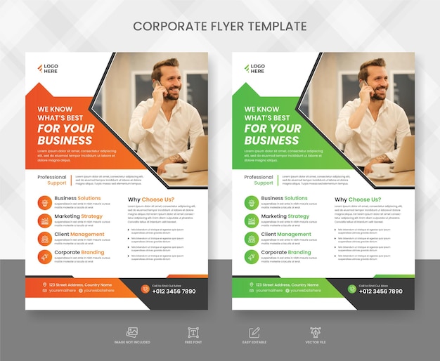 Corporate business flyer template design set and Flyer poster and leaflets layout