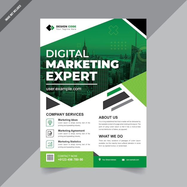 Corporate Business Flyer Template Green Color Template Poster Design