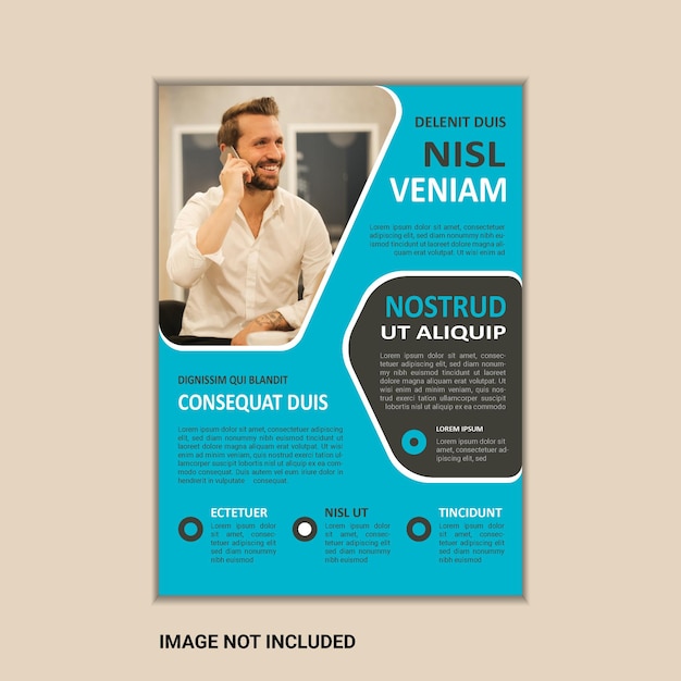 The corporate business flyer template is simple and clean a4 size with bleed vector design