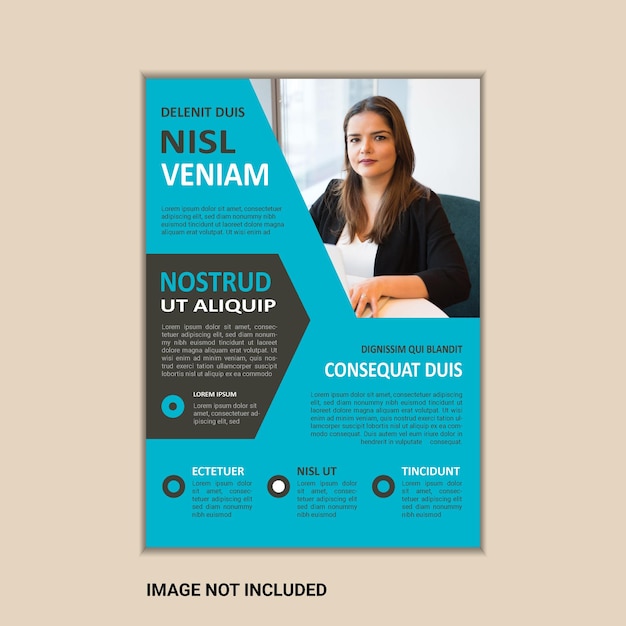 The corporate business flyer template is simple and clean a4 size with bleed vector design