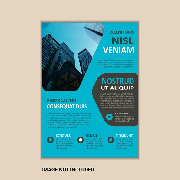 The corporate business flyer template is simple and clean a4 size with bleed vector design