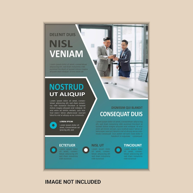 The corporate business flyer template is simple and clean a4 size with bleed vector design