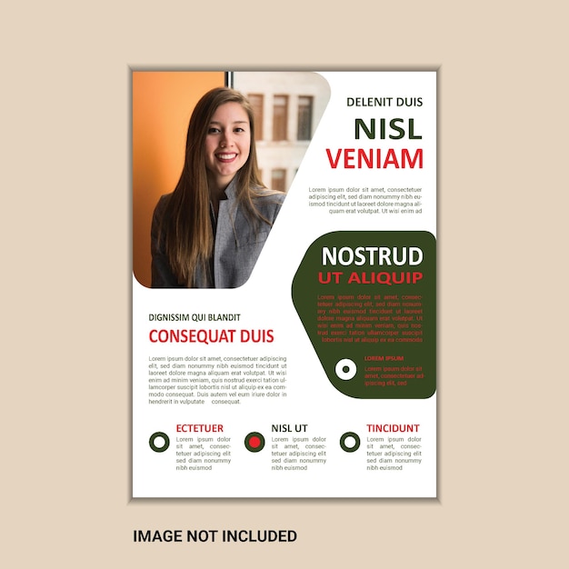 The corporate business flyer template is simple and clean a4 size with bleed vector design