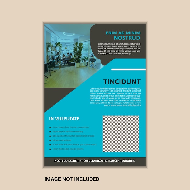 The corporate business flyer template is simple and clean a4 size with bleed vector design