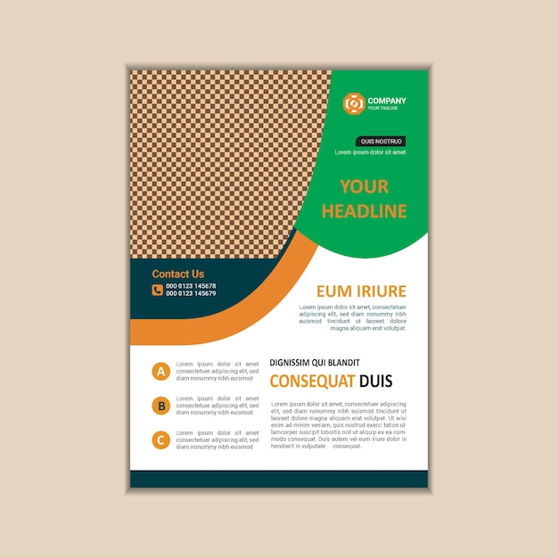 Corporate business flyer template simple and clean a4 size vector design