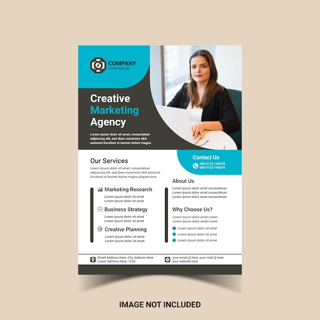 Corporate Business Flyer Template Simple and clean A4 Size Vector design