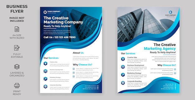 Vector corporate business flyer template simple style and modern layout