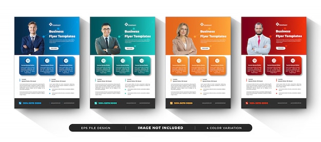 Corporate Business Flyer Templates with Color Variation