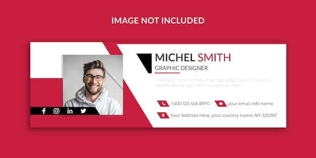 Corporate business identity email signature template corporate facebook cover Premium Vector