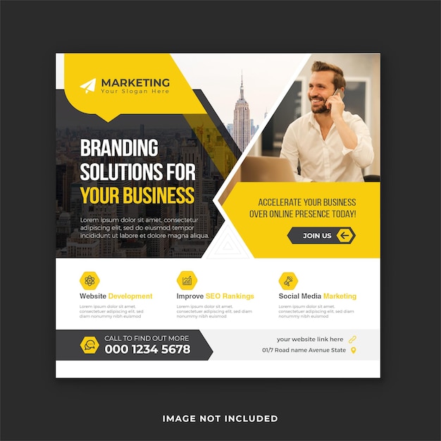 Corporate business Instagram post template banner and digital campaign poster