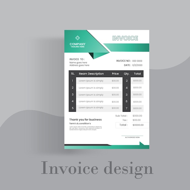 Corporate business invoice Business invoice design template