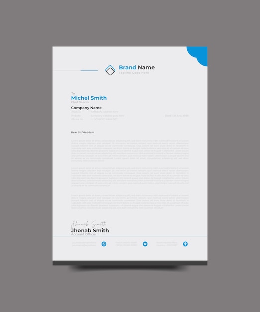 Corporate business  letterhead  Design and branding identity or stationery design template