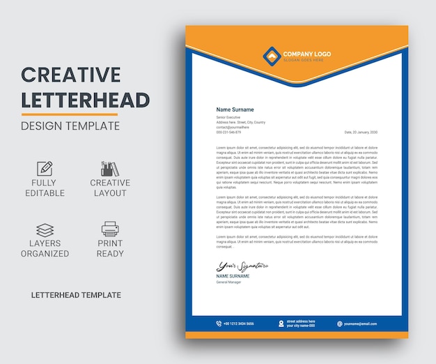 Corporate Business Letterhead design template