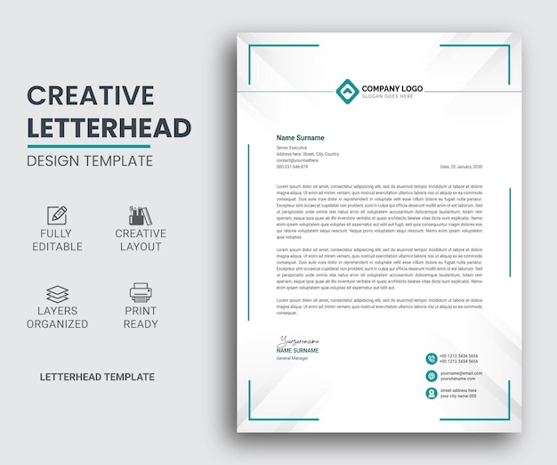 Vector corporate business letterhead design template