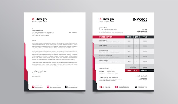 Corporate business letterhead and invoice template Business Branding identity design template