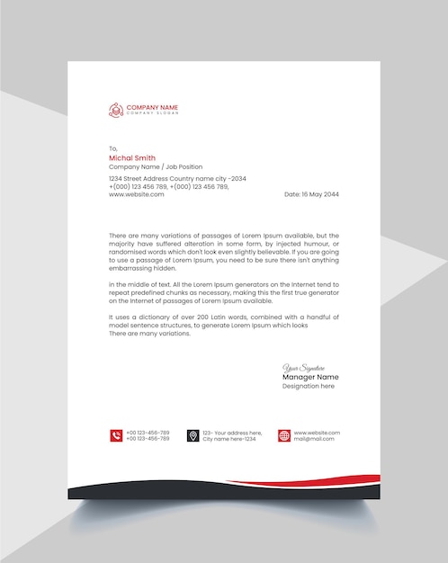 Corporate Business Letterhead Vector Template