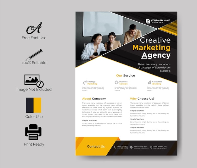 Corporate business marketing agency flyer design template