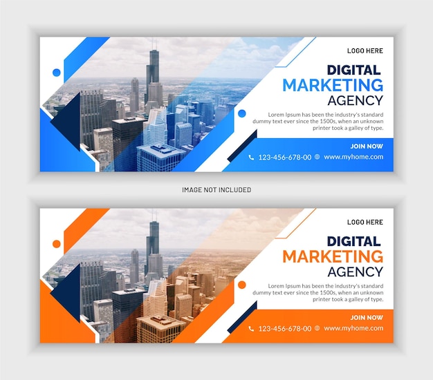 Corporate business marketing social media web banner template