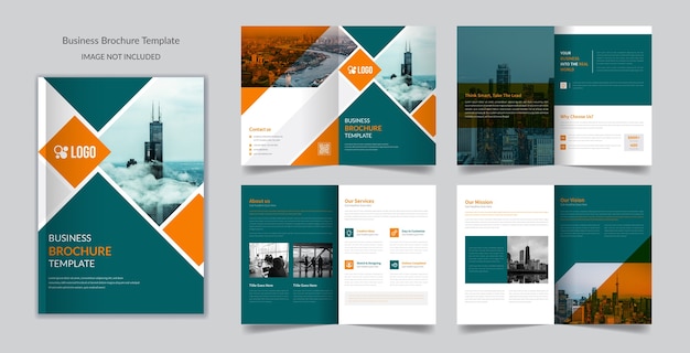 Corporate business modern creative professional 8 pages brochure template