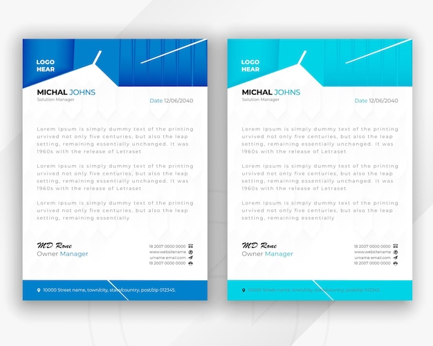 Corporate business and modern email signature letterhead design template