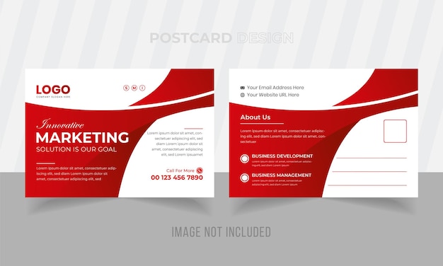 Corporate business postcard design template abstract unique style