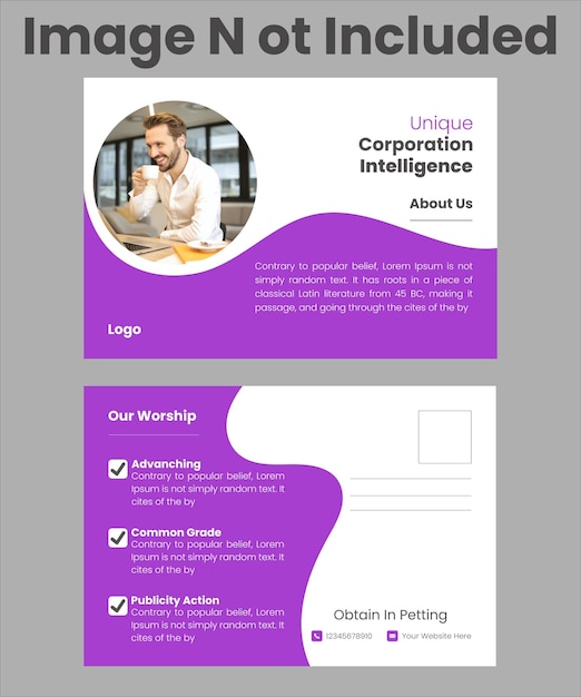 corporate business postcard design template