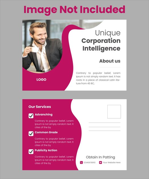 Corporate business postcard design template