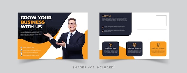 Corporate business postcard design template