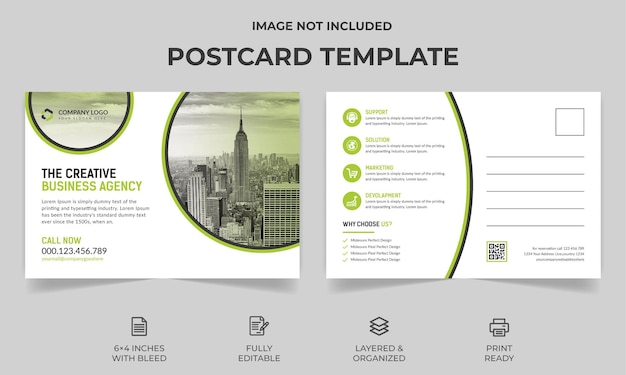 Corporate Business Postcard Template Design Modern Minimal Postcard Template Postcard Layout