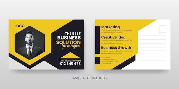 Corporate business postcard template Premium Vector